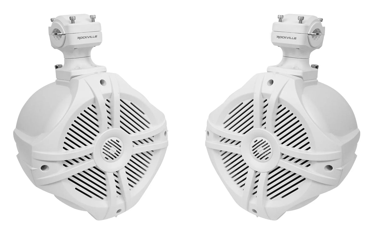 White 6.5" Marine Wakeboard Tower Speakers with Receiver P245605