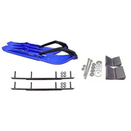 Blue Snowmobile Skis with 10 inch Round Bars Complete Kit Z738259