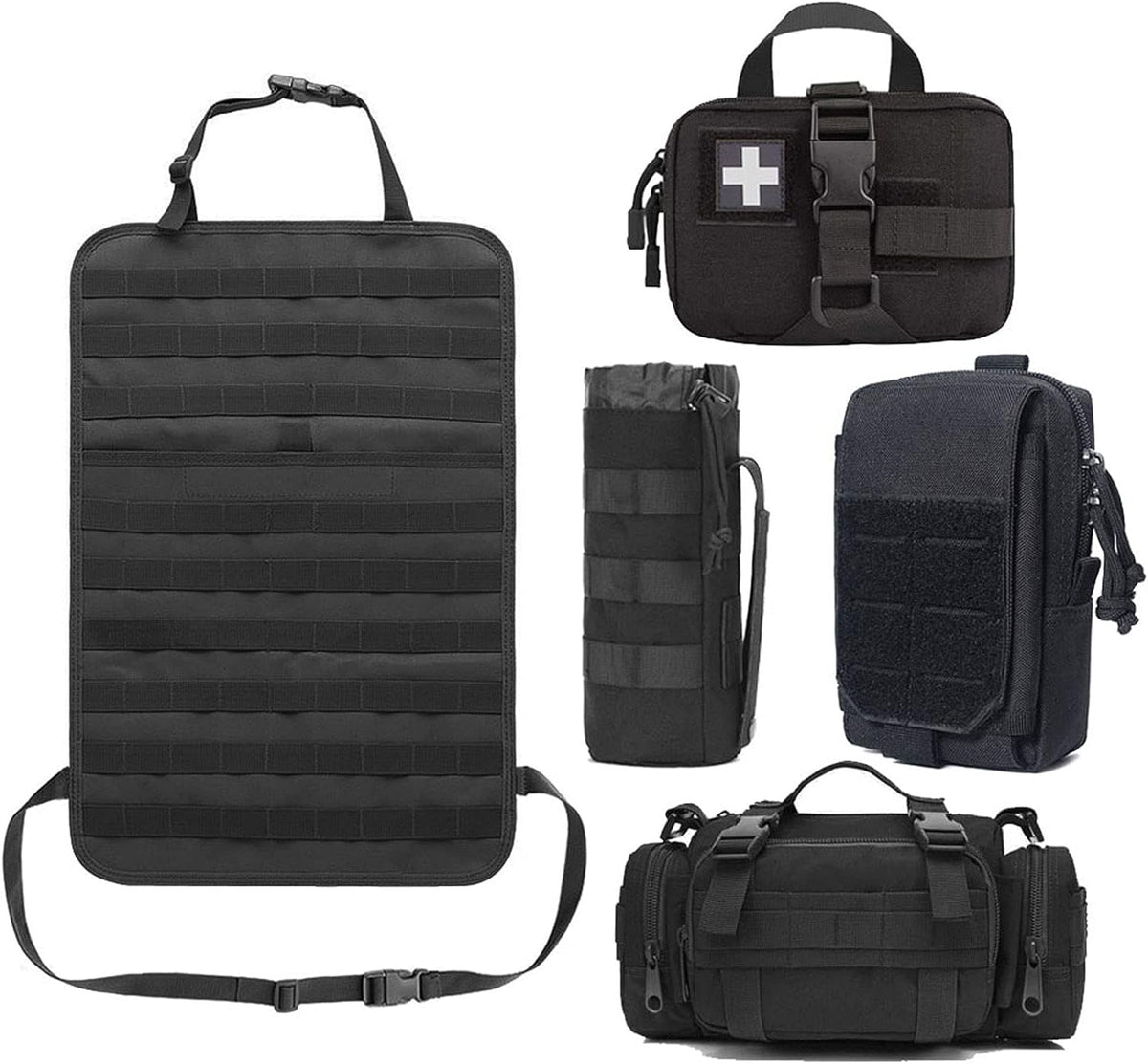 Black Molle Tactical Seat Back Organizer Car Seat Covers I35131
