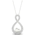 1/6Ct TDW Diamond 10K White Gold Infinity Heart Necklace U248