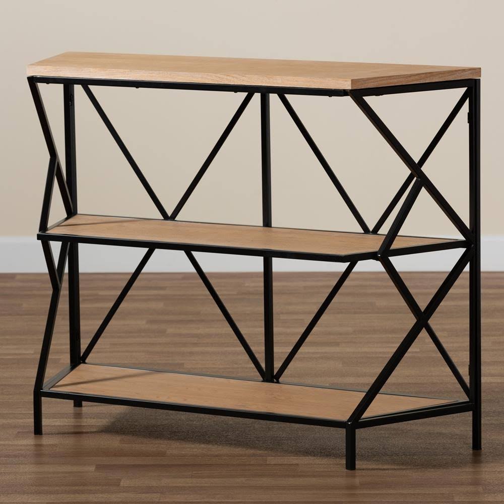 3-Tier Console Table Walnut Brown Z13399