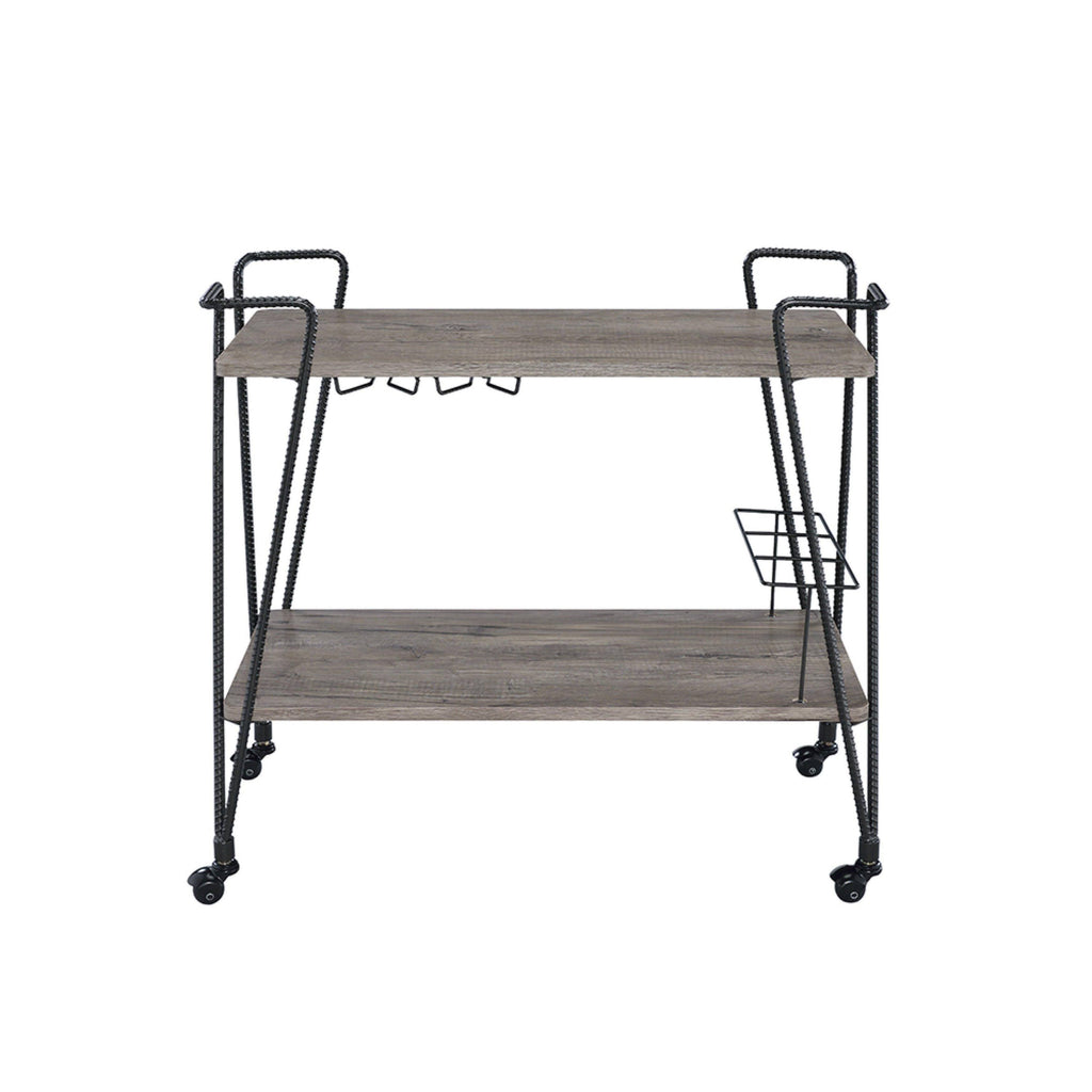 Rustic Oak Serving Cart R80623