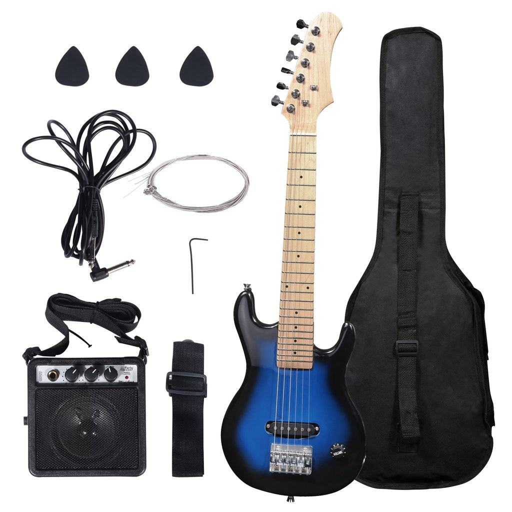 Blue 30 inch Electric Guitar Beginner Kit with Gig Bag and Amplifier Z11035