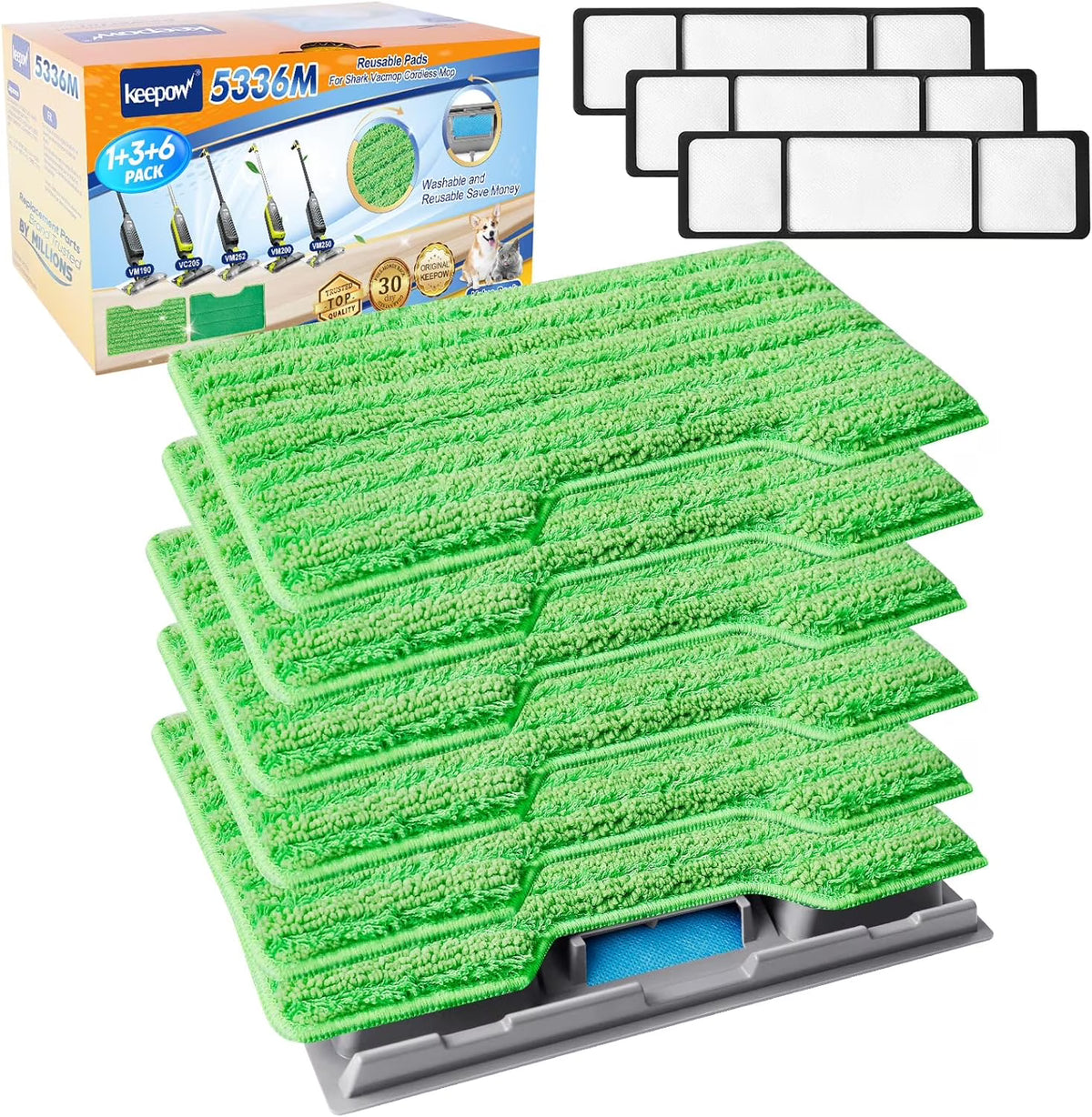 1+3+6 Pads Washable Vacuum Mop Pad Refills H5745