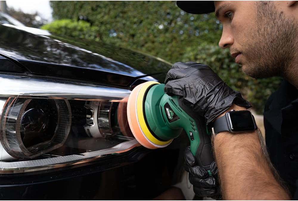Cordless Car Buffer Polisher with 2pcs 12V Lithium Rechargeable Battery Brushless Polisher M4306
