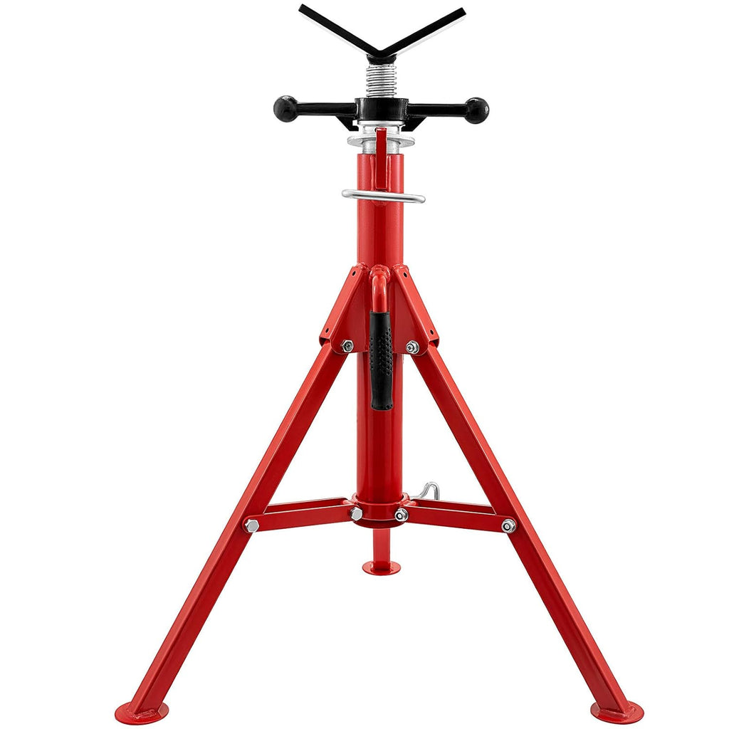 V Head Pipe Stand, Adjustable Height 24-42, 2500 lb. Load Capacity, Carbon Steel S13717