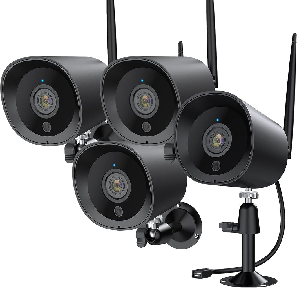 2Pack 1080P Full HD WiFi IP Camera with Night Vision, IP66 Waterproof J923