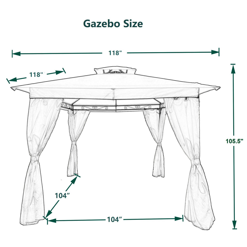 10x10 Ft Outdoor Patio Gazebo Frame H17084