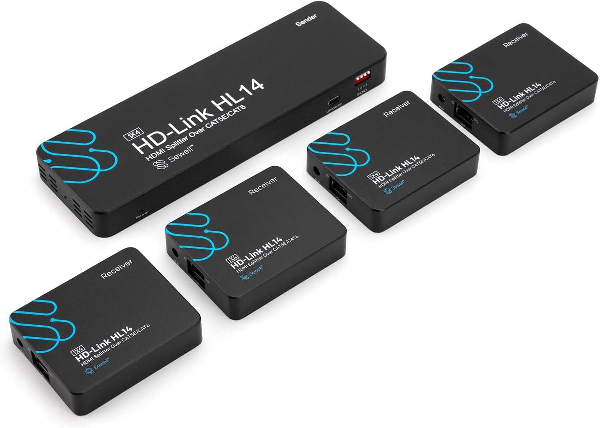 1x4 HDMI Extender Splitter Over cat5e/6, 160 ft, Black Z8293