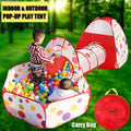 3 in 1 Kids Play Tent with Tunnel and Ball Pit Q59064