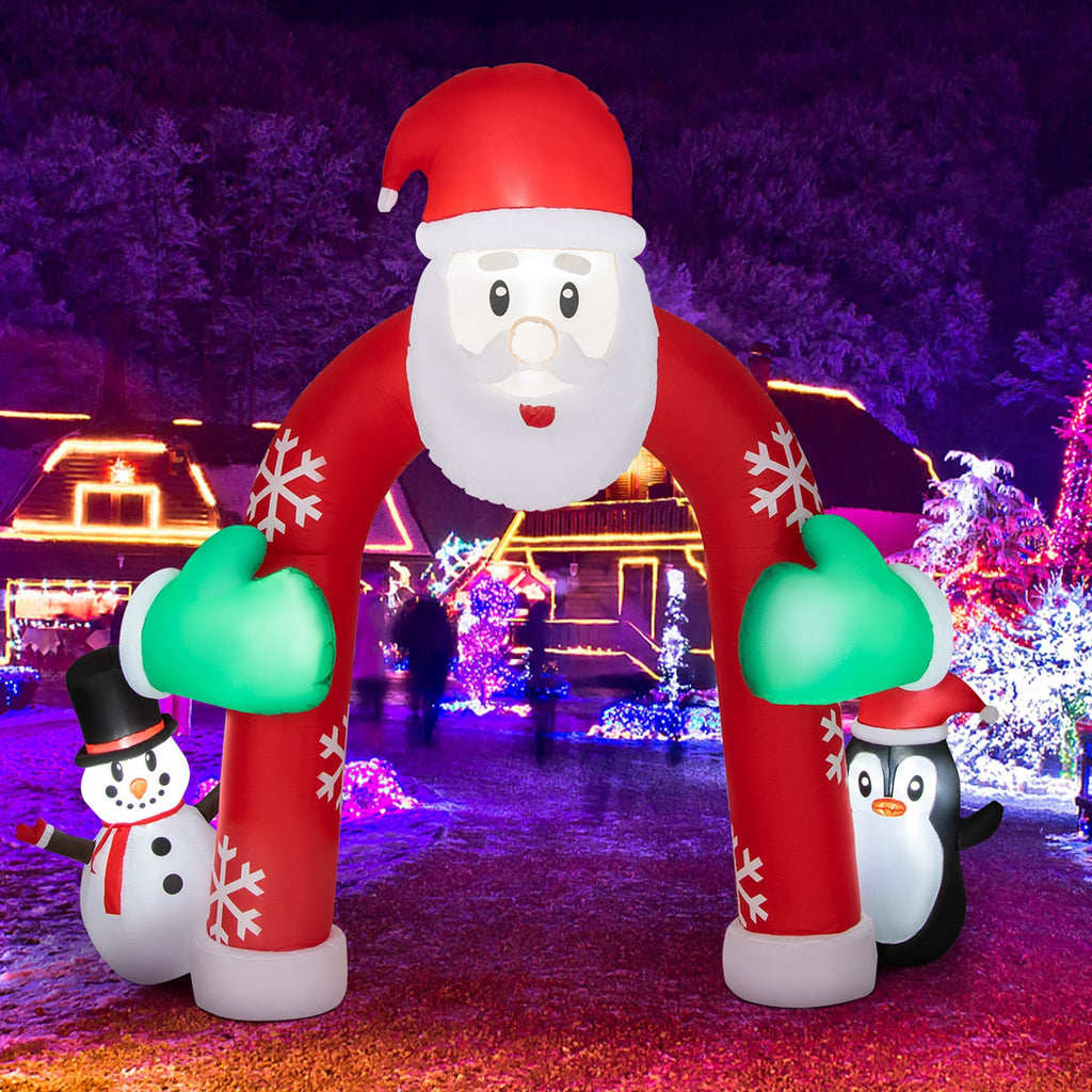 10FT Inflatable Christmas Santa Archway Decoration with LED Lights R594919