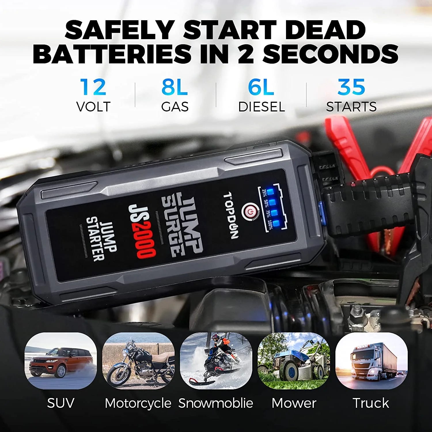 Car Jump Starter 12V 2000Amp 16000mAh X67066