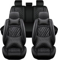 Leather Full Surround Car Seat Cover, 4 Seasons Universal, Fit for 5 Seats Cars/SUV/Vans N2374