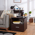 Brown Storage Drawer End Table B2186