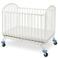 White Arched Metal Crib with Folding Mechanism and Casters J345656