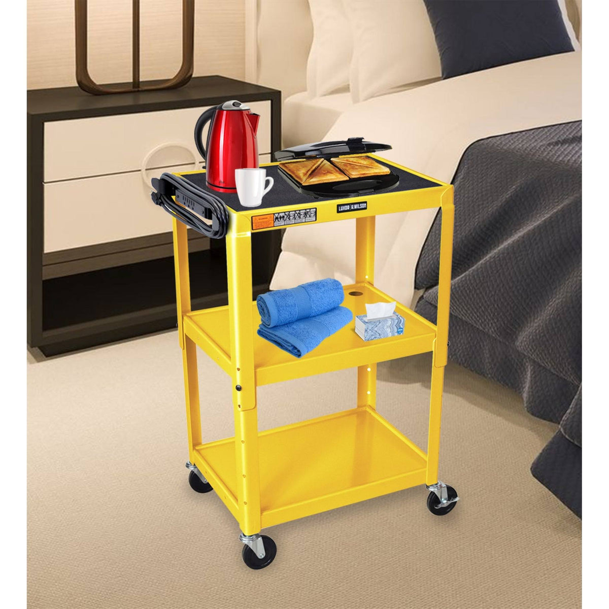 Three Shelves Height Adjustable Steel A/V Cart T200