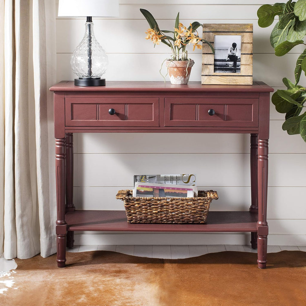 Dark Cherry 2-Drawer Console Table X338