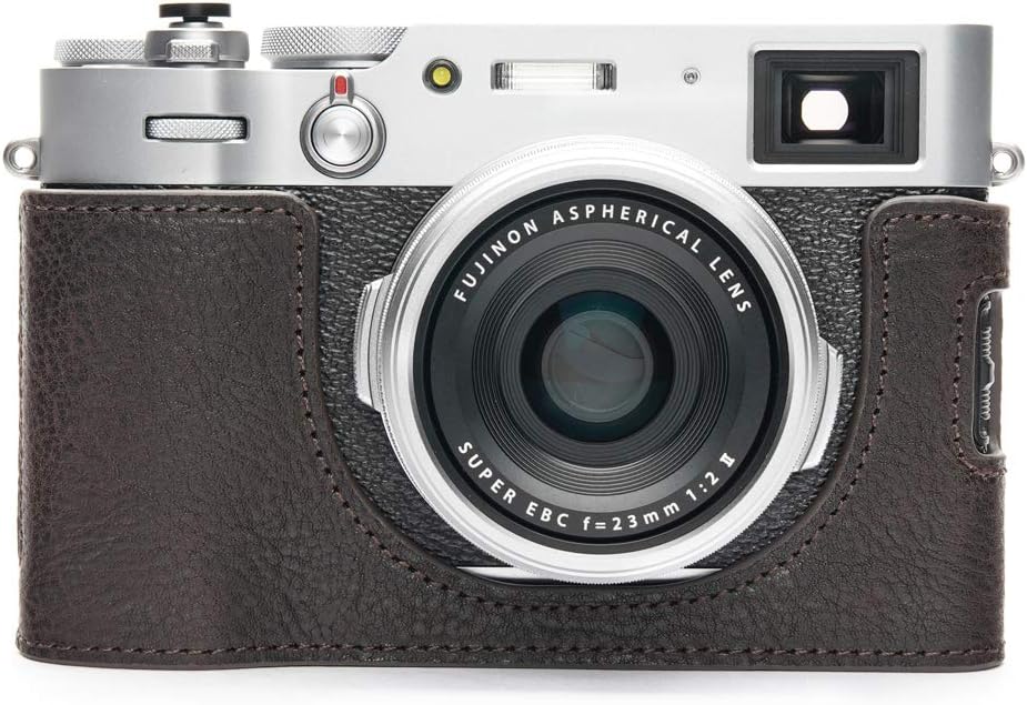 Black Leather Half Camera Case Bag Cover with Hand Strap G9060