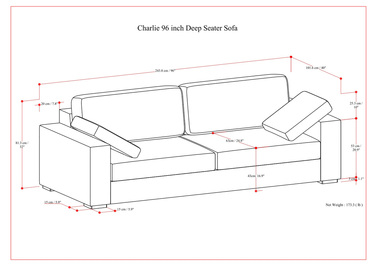 96-inch Sofa in Tightly Woven Performance Fabric Z2912