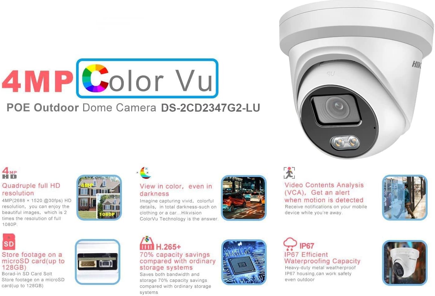 4MP ColorVu IP Turret Dome Camera I57577