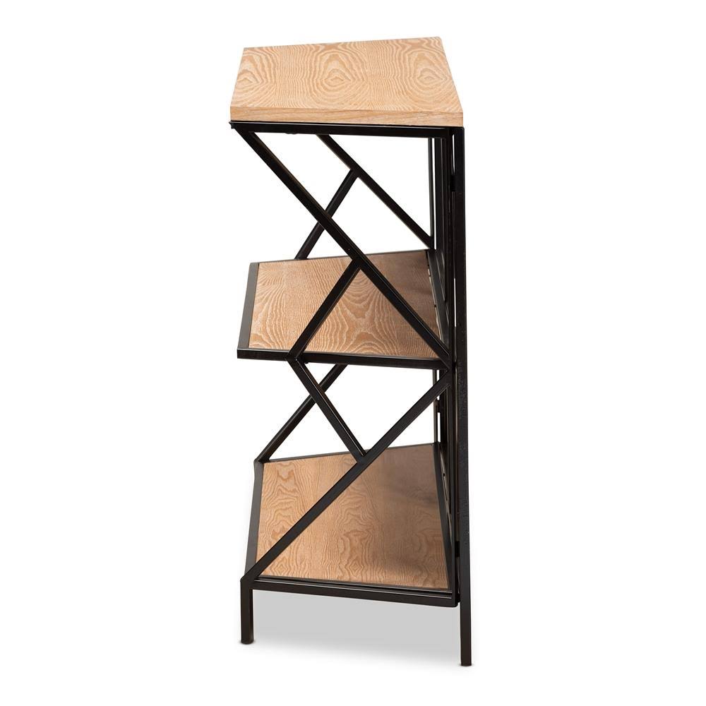 3-Tier Console Table Walnut Brown Z13399