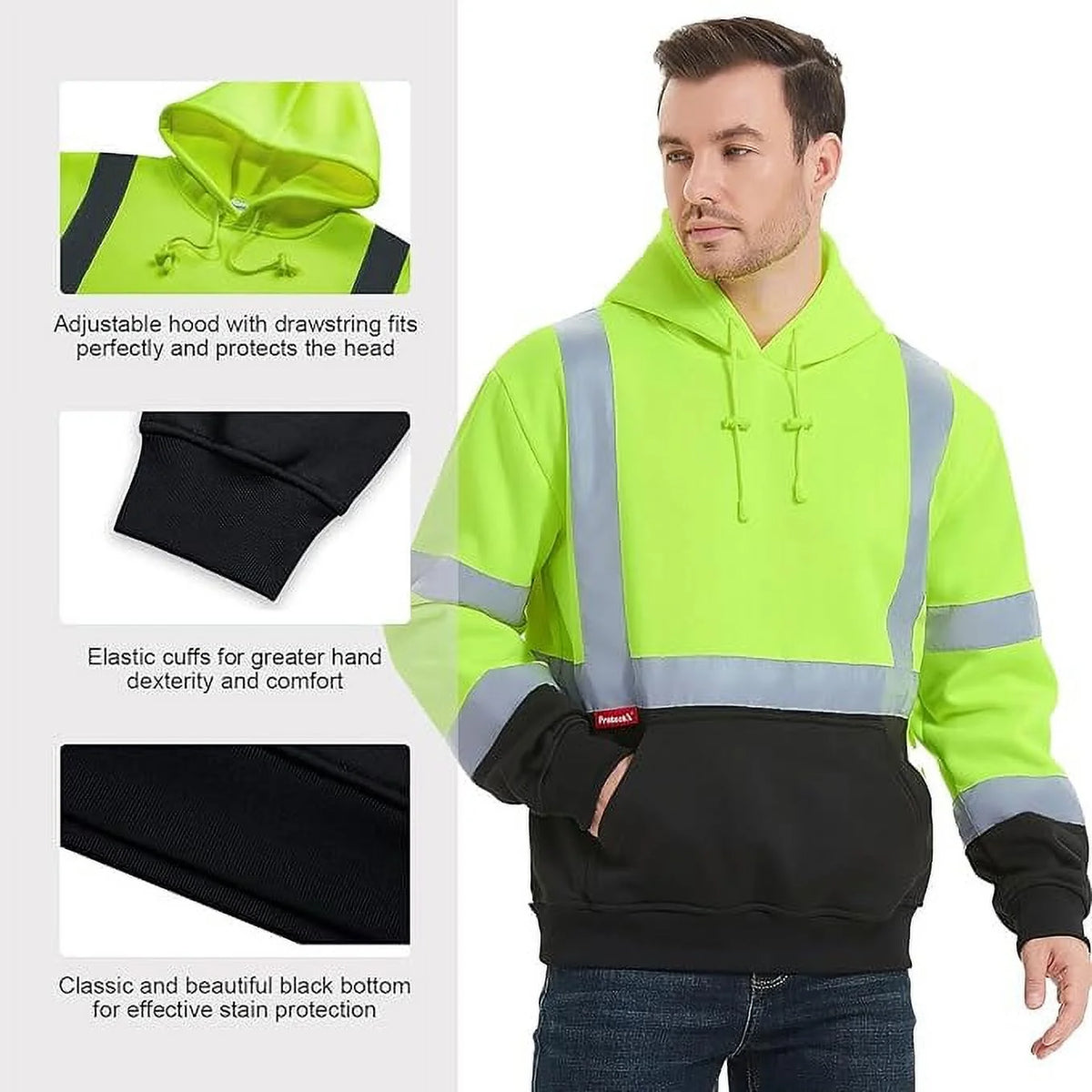 Green X Large Hi Vis Safety Hoodie K4358
