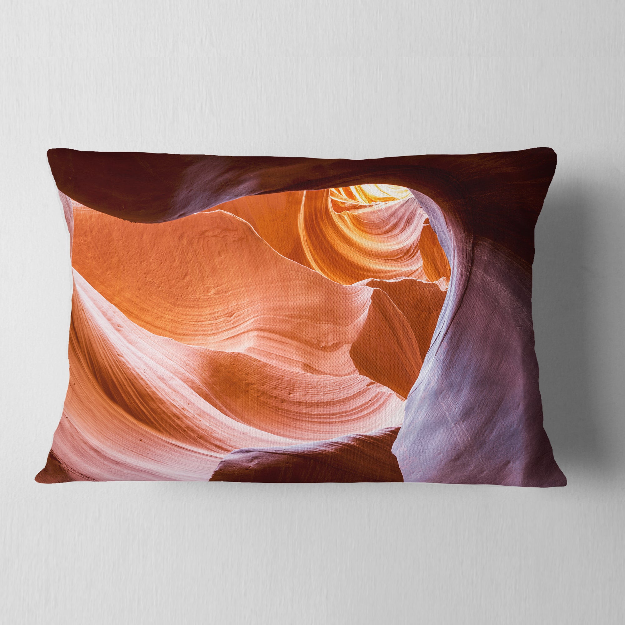 Antelope Canyon Inside View Landscape Photography Throw Pillow S3757