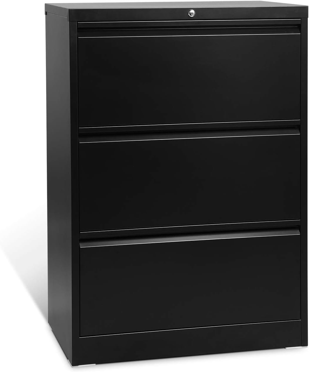White 2 Drawer Lateral File Cabinet with Lock B80522