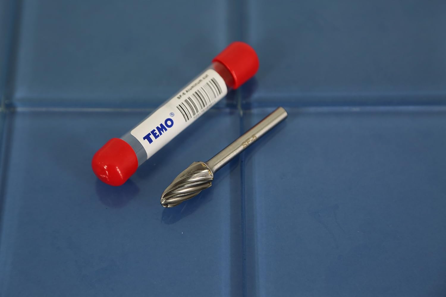 5 pc Set Aluminum Carbide Rotary Burr File, 1/2 Inch and 3/8 Inch Head, 1/4 Inch Diameter 2 Inch Long Shank L579867