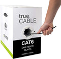 Cat6 Riser 1000ft Black 23AWG 4 Pair Solid Bare Copper Bulk Ethernet Cable T16177