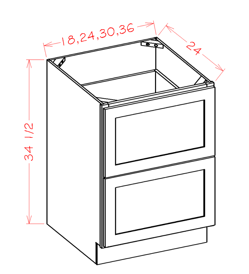 Grey 2 Drawers Base Cabinet High-Density Fiberboard Z116106