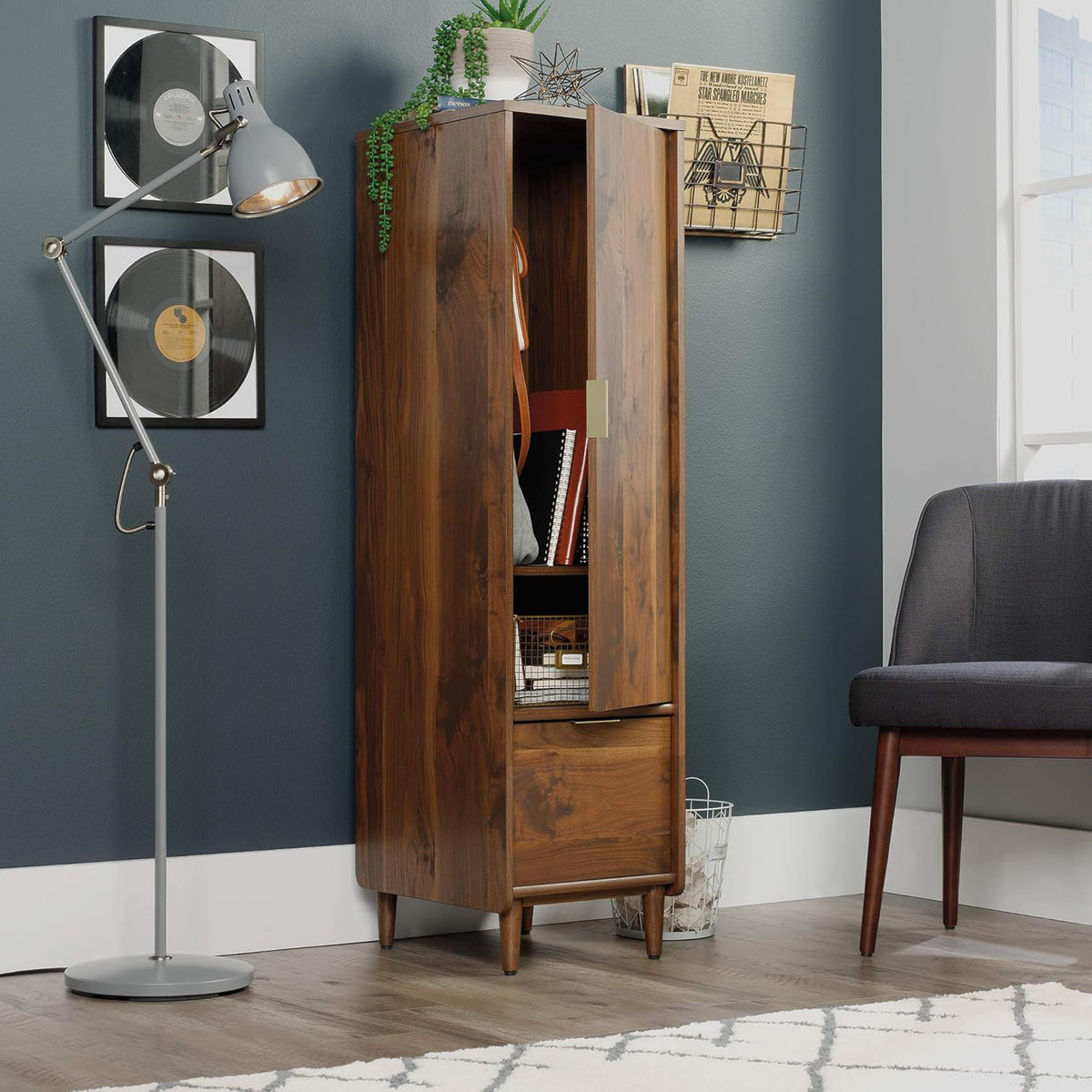Storage Cabinet with File, Grand Walnut Finish R700