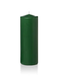 12 Pc Hunter Green Pillar Candles F639