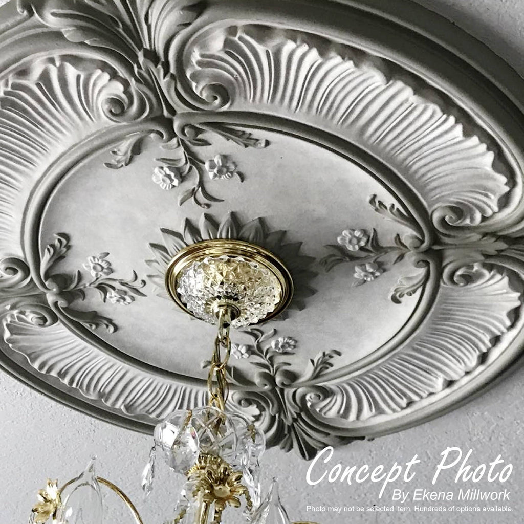 Hand-Painted Black Pearl Ceiling Medallion Q194