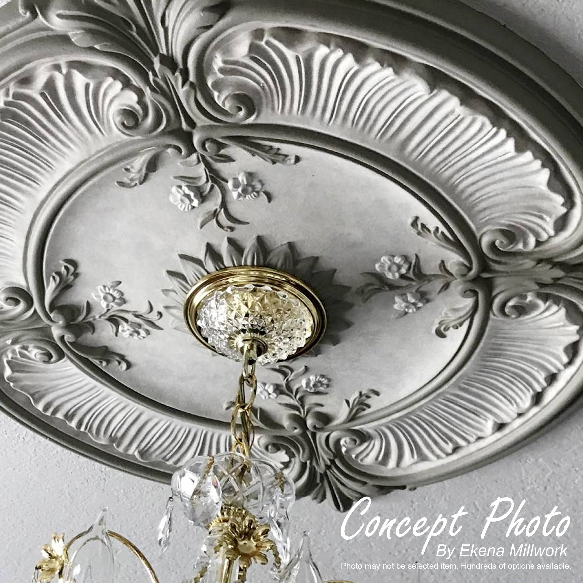 Hand-Painted Black Pearl Ceiling Medallion Q194