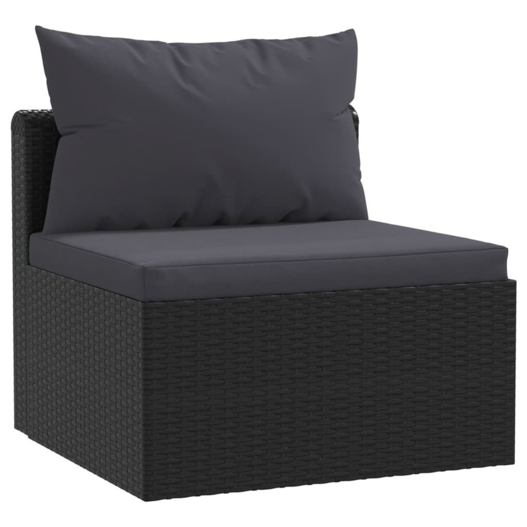 3 Piece Poly Rattan Patio Sofa Set with Cushions R871