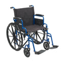 Blue Streak Wheelchair with Flip Back Desk Arms, Swing Away Footrests, 20x22 Seat B114727