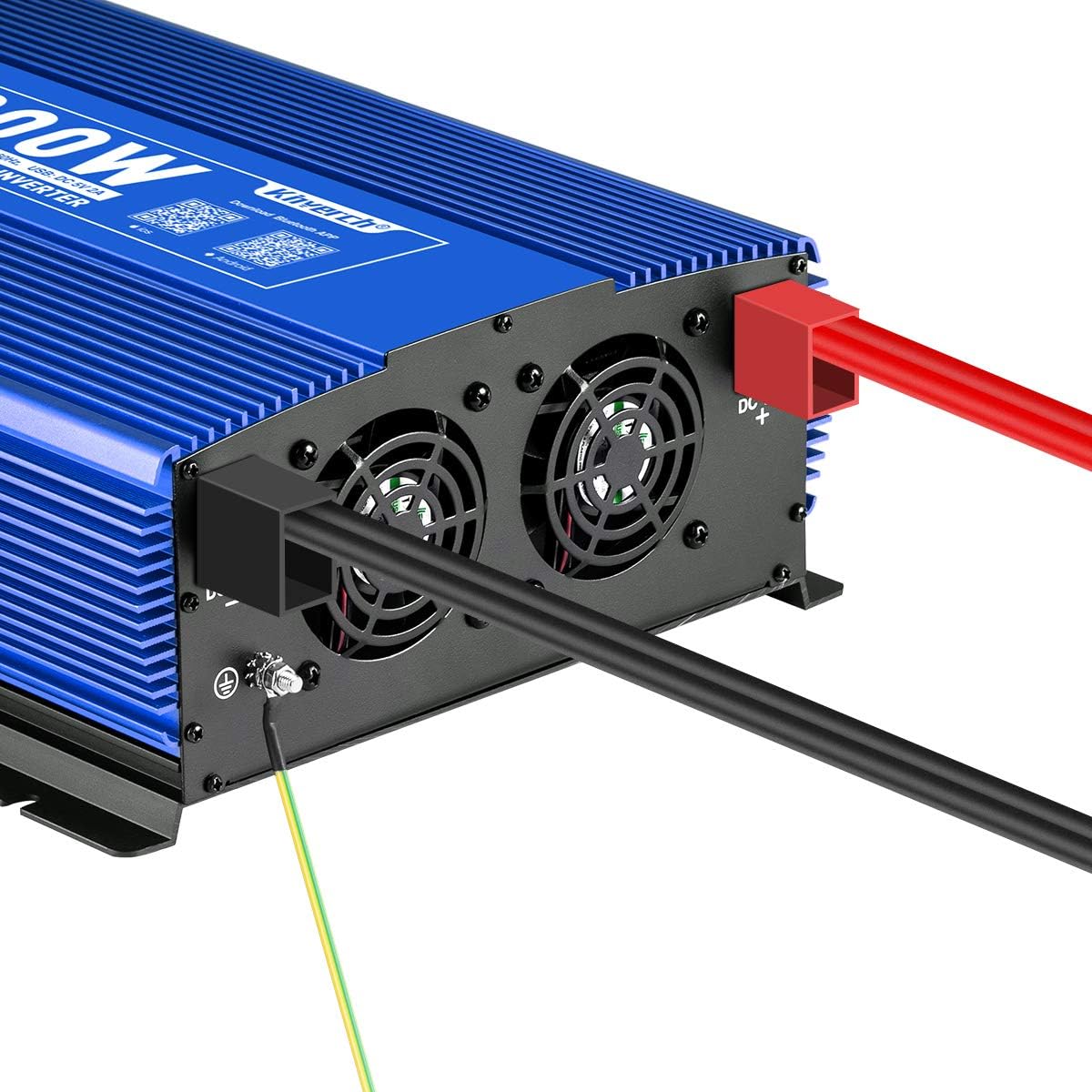 3000W Pure Sine Wave Power Inverter 12V DC to 110V AC Car Inverter with Bluetooth 4 AC Outlets 2 USB Ports J452