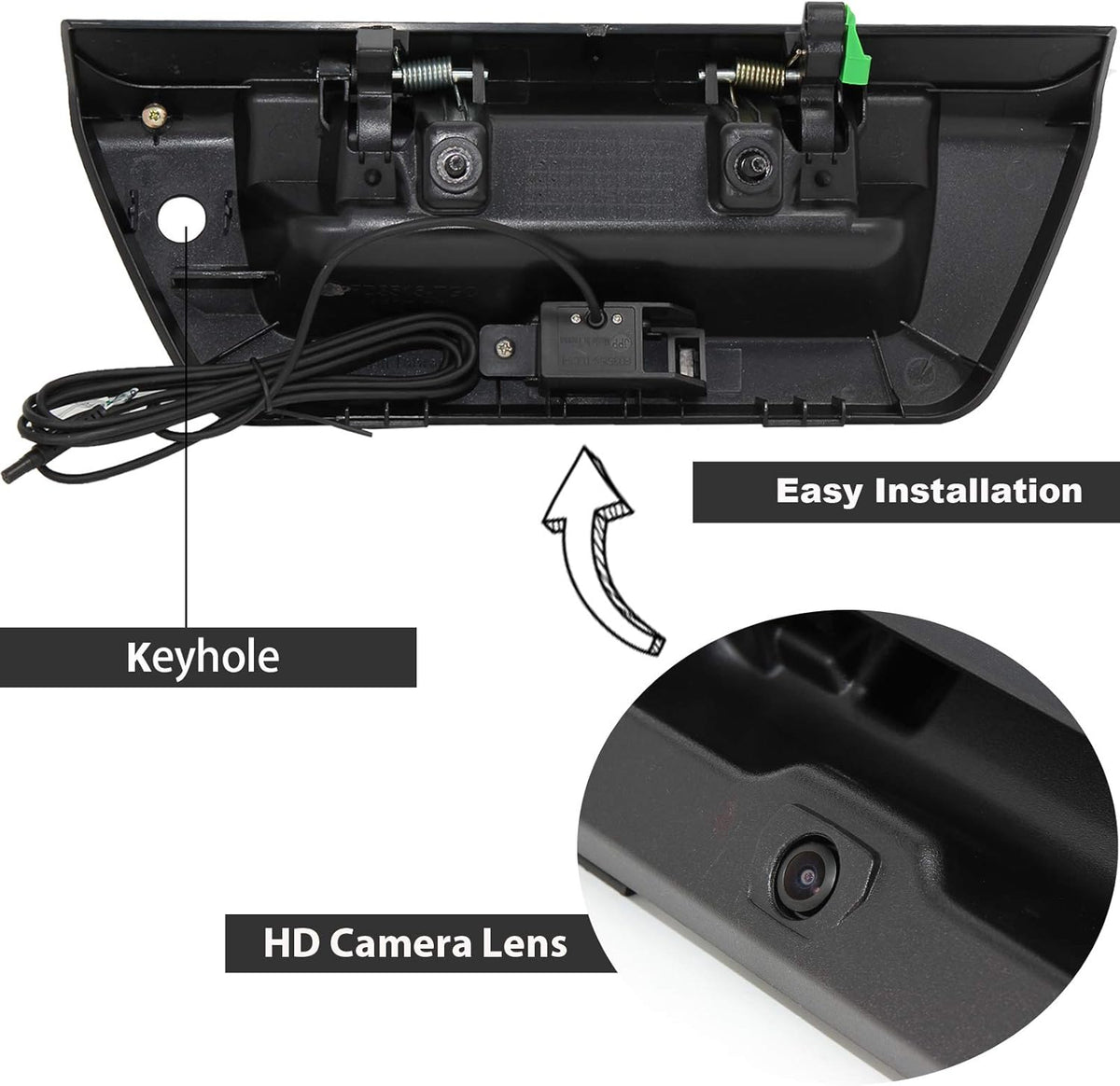 Black Tailgate Handle with Backup Camera E7916