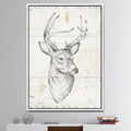 Framed Canvas Wildlife Animal, 16 inch x 32 inch, Gray R3436