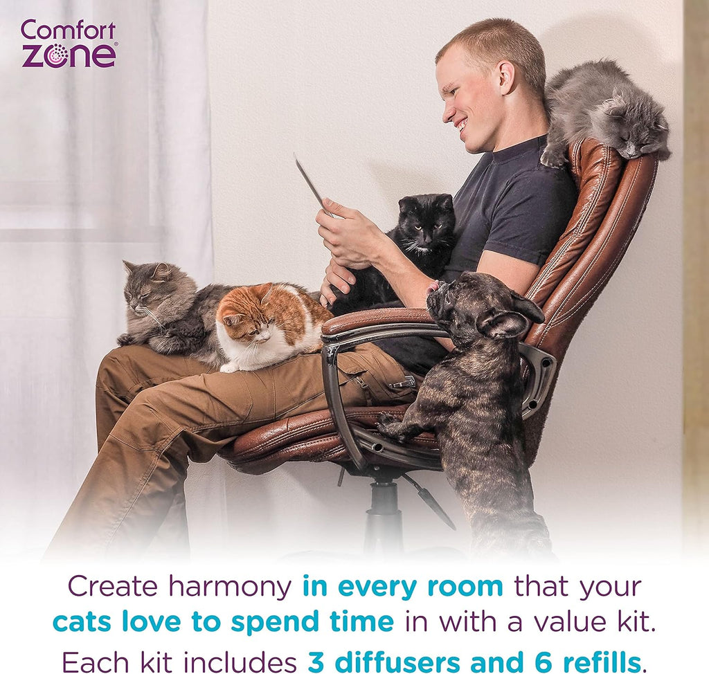 3 Diffusers Plus 6 Refills Multi-Cat Calming Diffuser Kit Q107