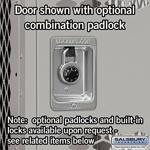 2 Tier 1 Wide Gray Gym Locker, 78 inch H x 15 inch W x 18 inch D Y28121