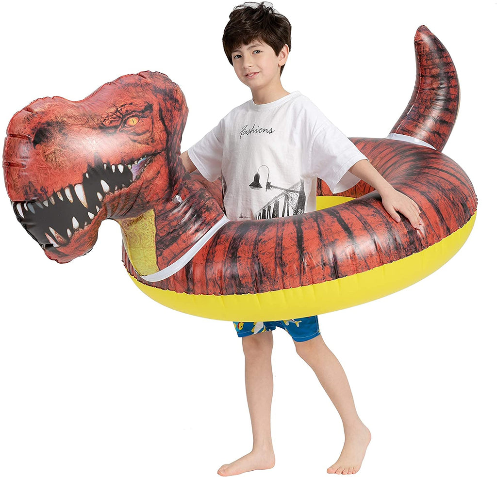Inflatable T-Rex Pool Tube Floaty Toy (Brown) N44219