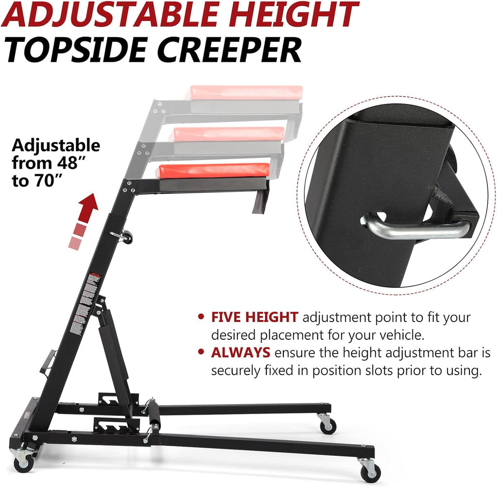 Adjustable Height Foldable Shop Mechanic Creeper Workstation T507