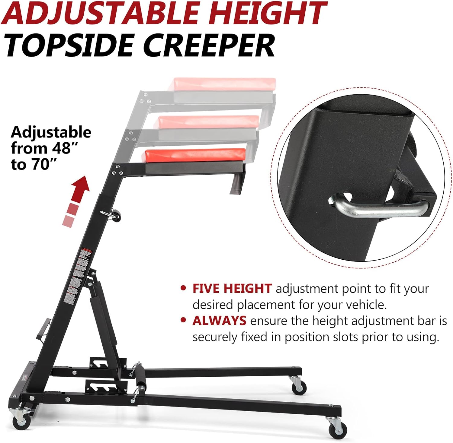 Adjustable Height Foldable Shop Mechanic Creeper Workstation T507