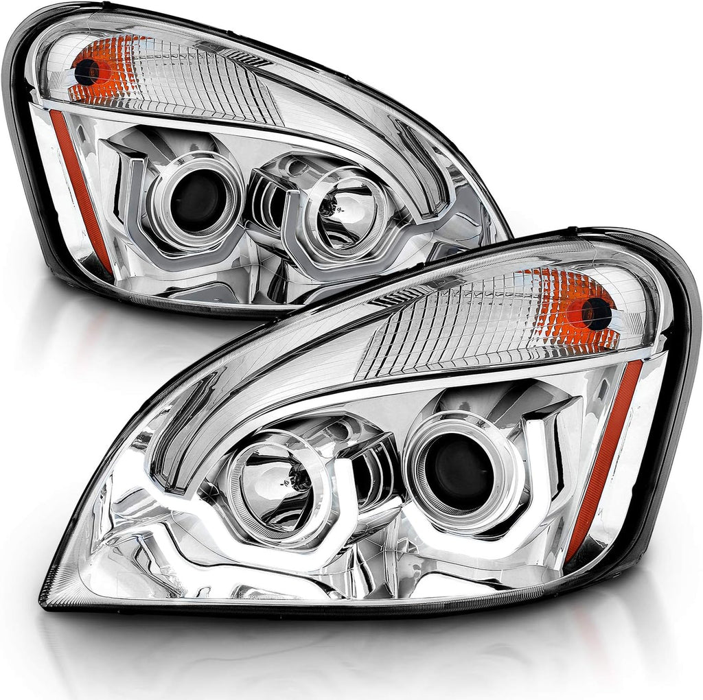 Black Projector Replacement Headlights Dual LED Bar Set Pair E793952