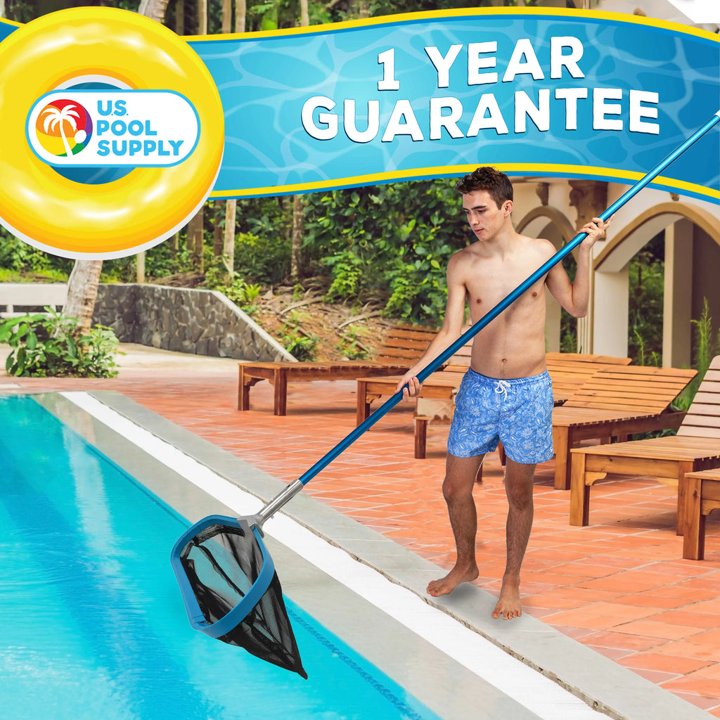 19" Swimming Pool Leaf Skimmer Rake with Aluminum Frame Handle A935