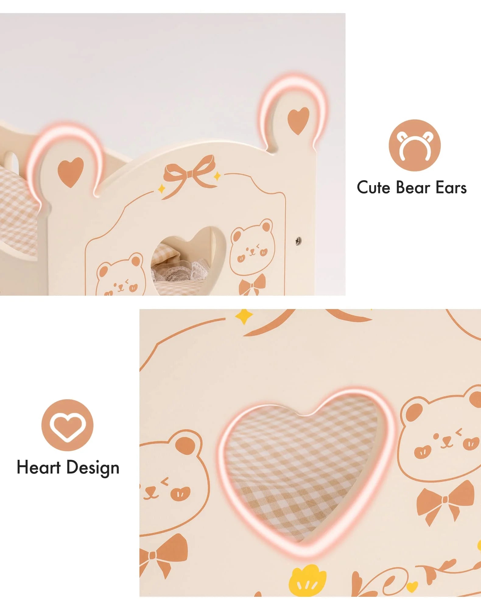 Wooden Doll Cradle with Bedding for 18 Inch Dolls M687126