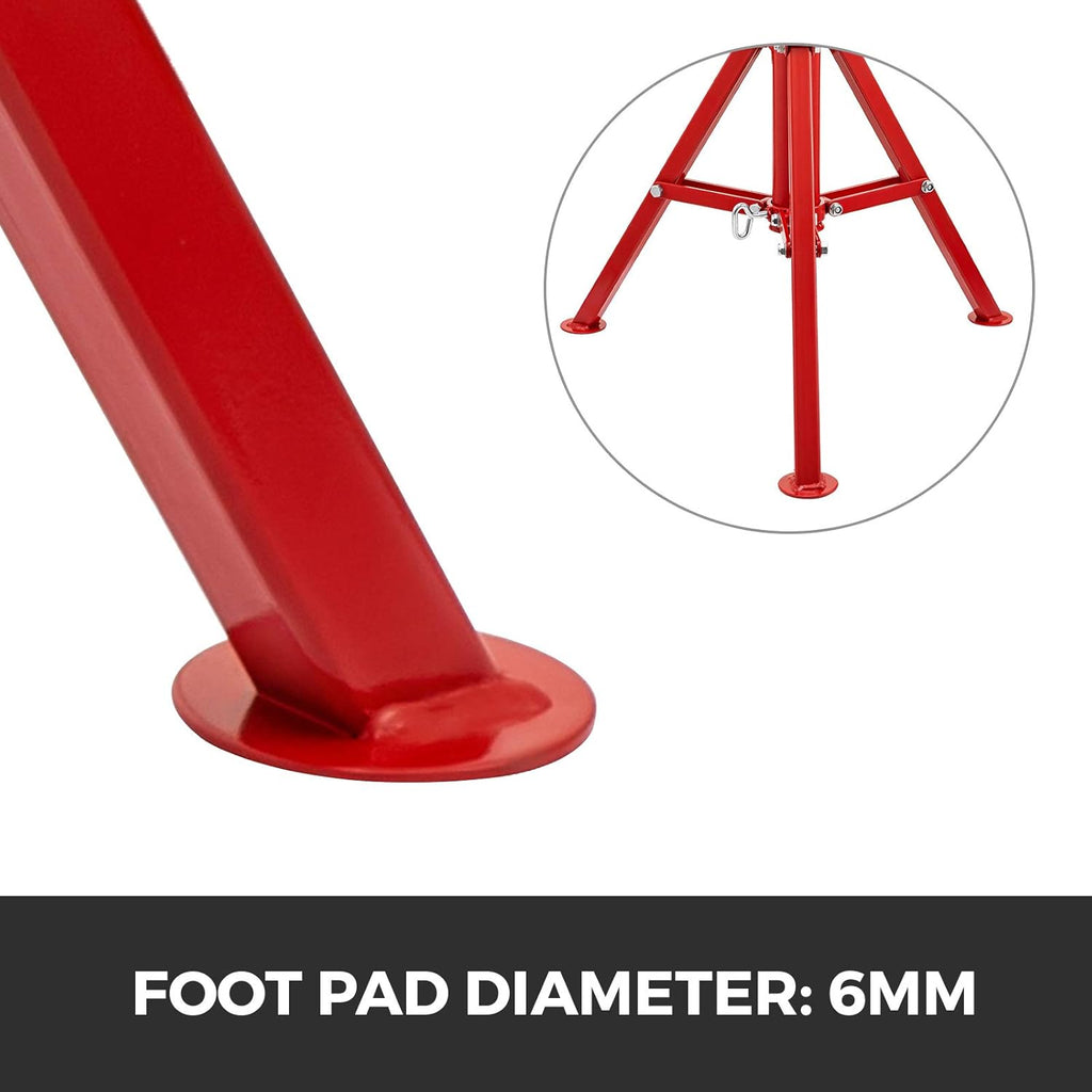V Head Pipe Stand, Adjustable Height 24-42, 2500 lb. Load Capacity, Carbon Steel S13717