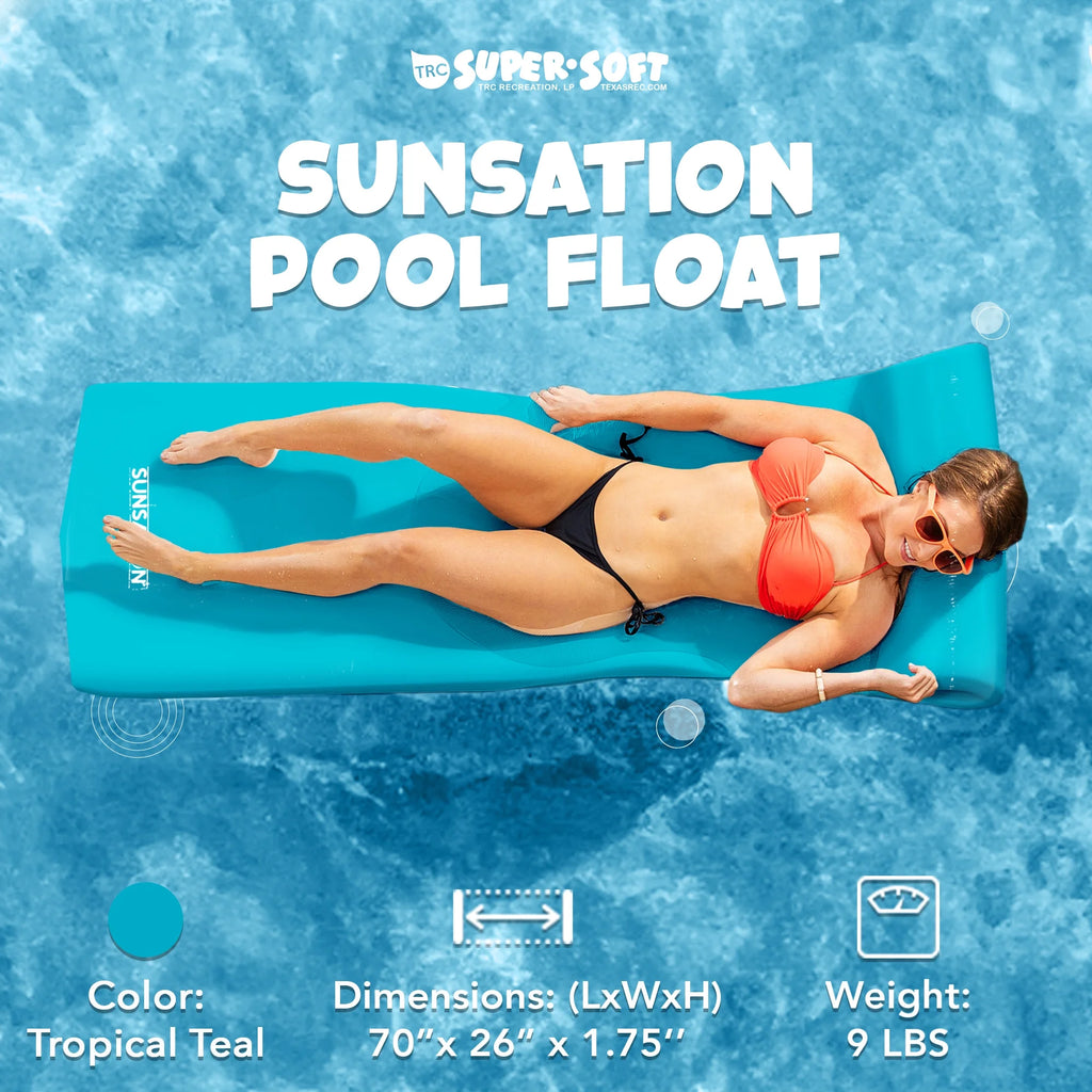 Teal 70 Inch Foam Pool Float Lounger (2 Pack) T542657